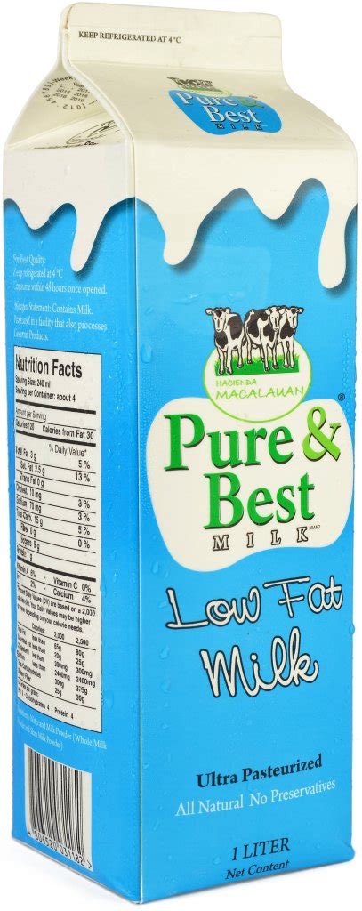Pure And Best Low Fat Milk 1l Hacienda Macalauan Inc