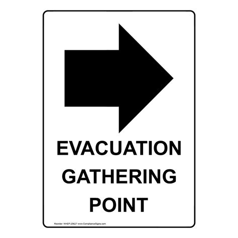 Portrait Evacuation Gathering Point Sign With Symbol Nhep 25627