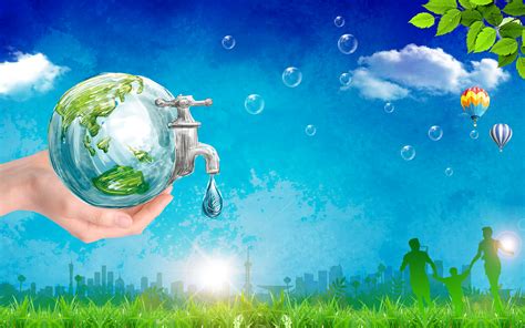 Environmental Protection And Conservation Of Water Poster Background