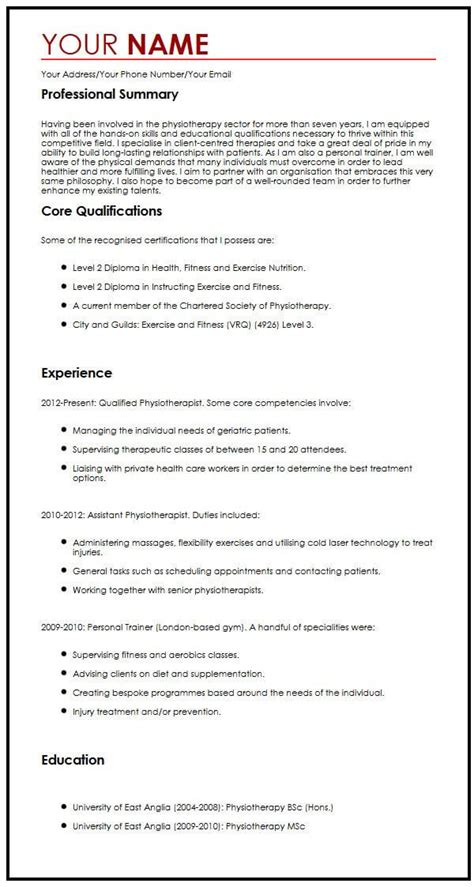 The cv or curriculum vitae is a candidate's first chance in making a good impression before a potential employer. Modern CV Sample - MyPerfectCV