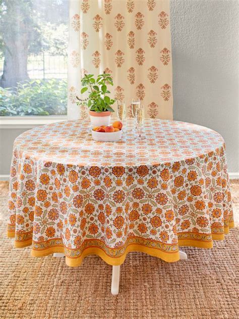 Save on home decor, furniture, kitchen and more at belk®. Floral round tablecloth, Cotton, Orange, Persian in 2020 ...
