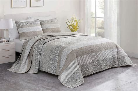 Chezmoi Collection King Size 3-Piece Cotton Patchwork Quilt Set with