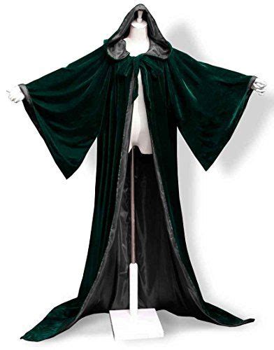 Angelwardrobe Halloween Velvet Hood Cloak Wizard Robe Gothic G Black M