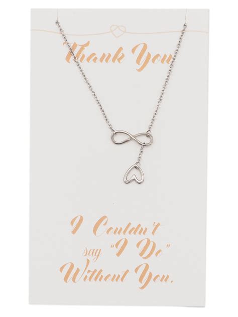 Camryn Infinity And Heart Lariat Necklace For Bridesmaid Wedding