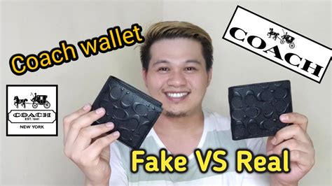 Fake Vs Real Coach Compact Id Wallet Signature Black Fake Vs