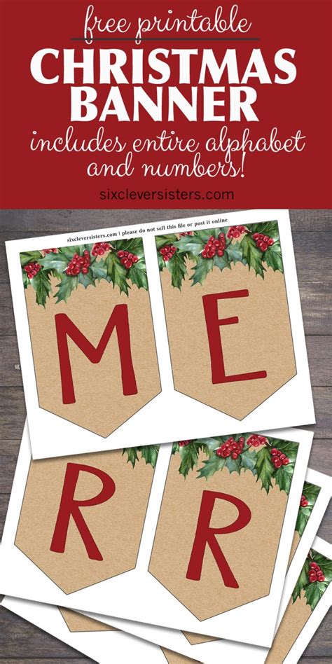 Free Printable Christmas Banner Six Clever Sisters