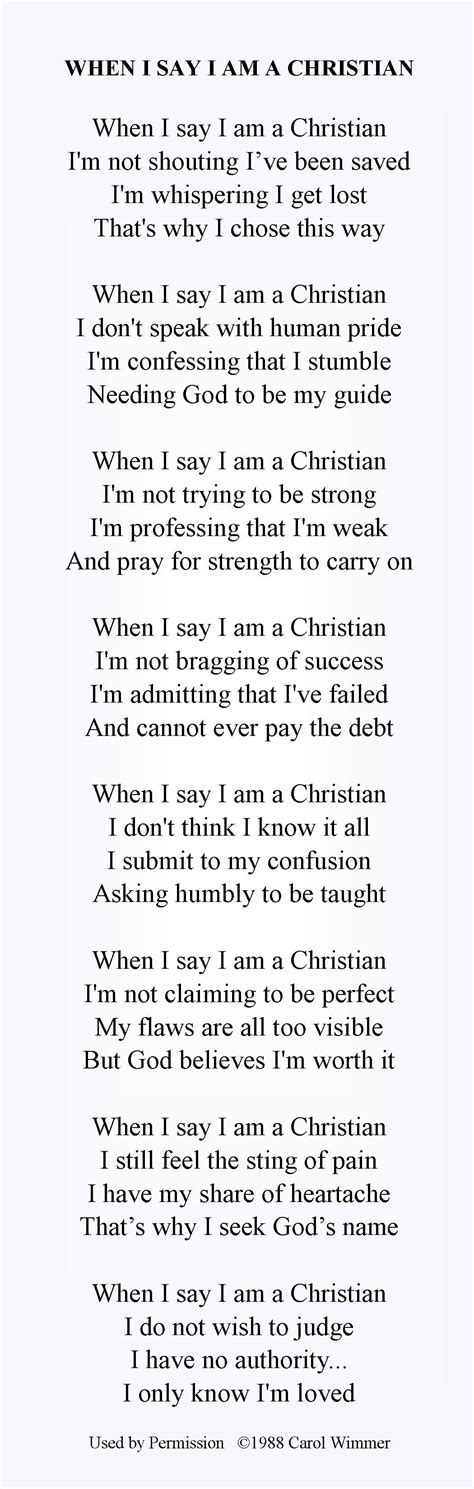 When I Say I Am A Christian Christian Poems Quotes Spoken Word Poetry