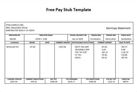 30 Free Pay Stub Template Download Statement Template Payroll