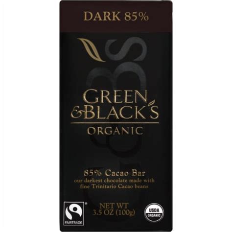 Green Black S Organic 85 Cacao Dark Chocolate Bar 3 5 Oz Food 4 Less