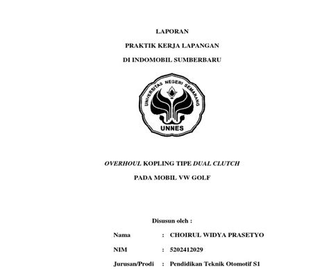 Contoh Laporan Prakerin Tkr Lengkap Docx Senang Soal