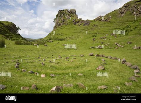 View Of Stone Circle And Rock Outcrop Tower Formation Castle Ewen