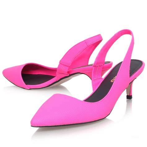 Miss Kg Adelaide Kitten Heel Slingback Court Shoes In Fuschia Pink Lyst