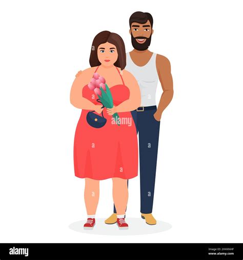 Fat Couple White Background Stock Vector Images Alamy