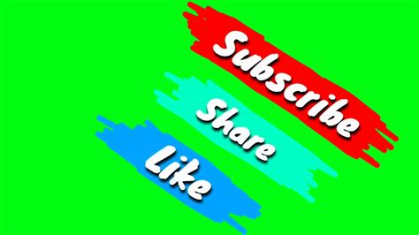 Green Screen Like Subscribe Share Youtube