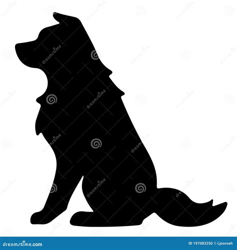 Silhouette Of Border Collie Sitting Stock Vector Illustration Of View