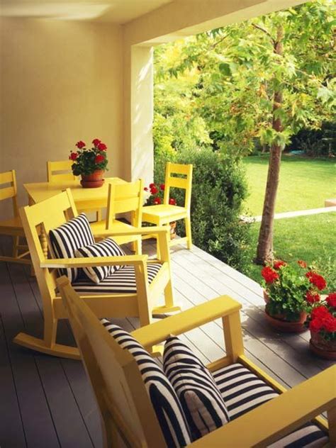 Deck black and white patio furniture. cute yellow and black and white stripe | home * outdoors ...