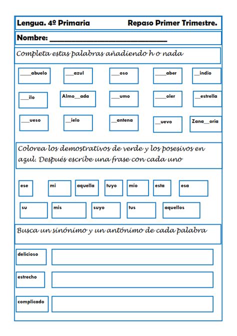 Ejercicios de ingles para imprimir. descargar | Actividades para clase de español, Tareas de ...