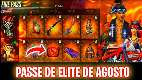 Vazou😱 Todos Os Itens Do Passe De Elite De Agosto Free Fire Passe