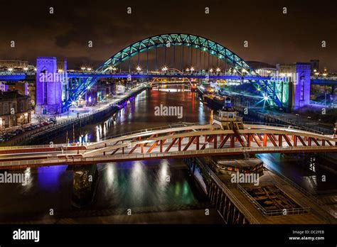River Tyne Bridges In Newcastlegateshead Taken On A Long Exposure At