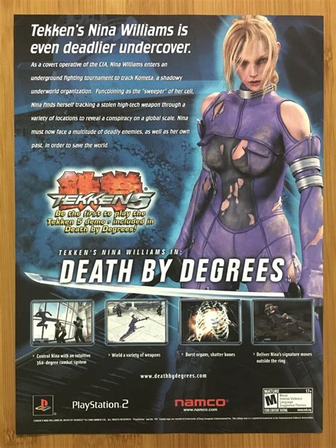 2005 Death By Degrees Ps2 Print Adposter Tekken Nina Williams Official