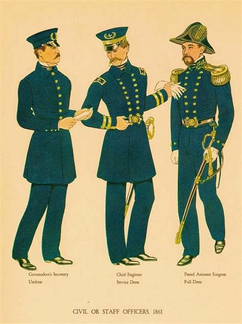 Us Navy Civil Or Staff Officers 1861 Military Outfit Us Army Uniforms Military Uniform