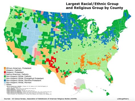 Map Reveals The Largest Ethnic And Religious Group In Every Us County