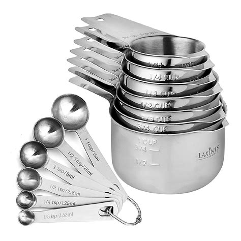 13 Piece Measuring Cups And Spoons Set, Sturdy Stainless Steel 7 ...