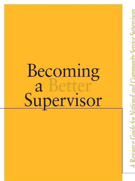 Becoming A Better Supervisor Volunteering Community