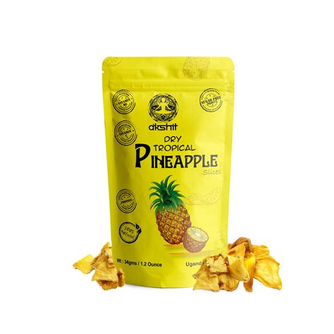 Akshit Dried Pineapple Slices Sample Pack 12 Oz For Snack With No