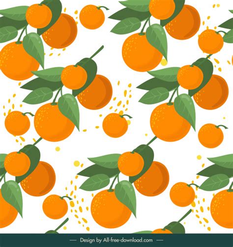 오렌지 과일 무늬 밝은 우아한 클래식 디자인 자연 벡터 신뢰 무료 벡터 무료 다운로드