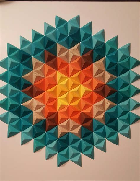 Origami Pyramid Pixels For 3d Paper Wall Art Artofit