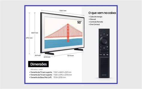 Ficha técnica do smart TV Samsung QLED The Frame 50 QN50LS03A