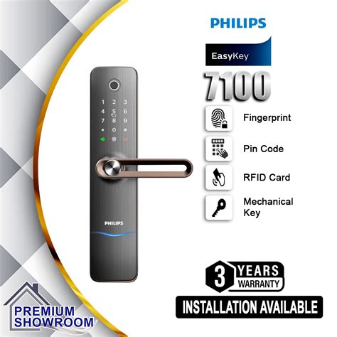Philips 7100 Copper Fingerprint Digital Security Metal Door Lock
