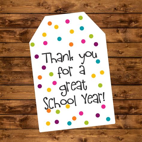 Thank You For A Great School Year Tag Teachers Appreciation Etsy