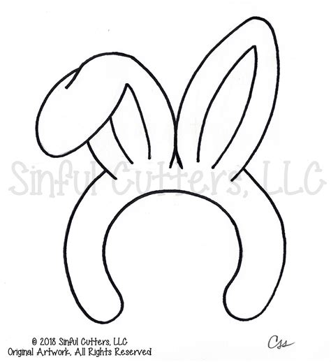 Bunny Ears Headband Easter Cookie Fondant Cutter Etsy