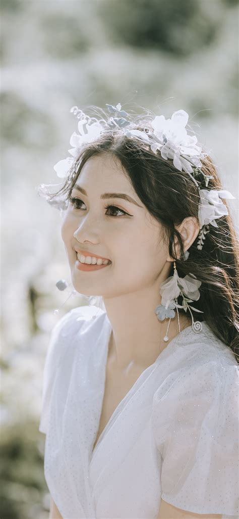 Women Asian Model Smile Brunette 1440x3120 Phone Hd Wallpaper