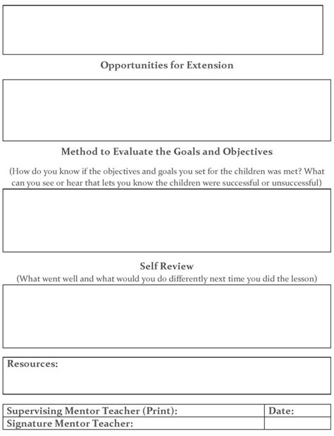 lesson plan template guide  student success child