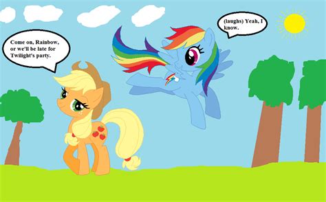 Applejack And Rainbow Dash In The Park By Neoduelgx On Deviantart