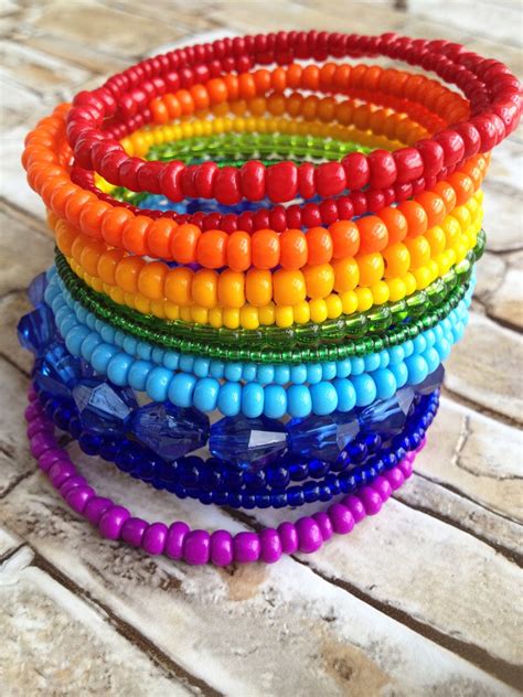 Lgbtq Pride Bracelet Rainbow Beaded Bracelets Handmade Jewelry Etsy