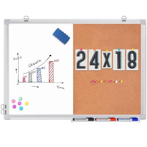 Combination White Board And Bulletin Cork Board 24 X 18 Whiteboard