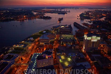 Aerialstock Downtown Norfolk Virginia At Night