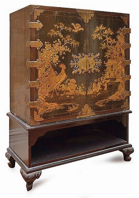 Chinoiserie Lacquered Cabinet On Gilt Stand Cabinets And Cupboards