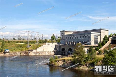 Estonia Narva Hydroelectric Power Station On The River Narva Stock