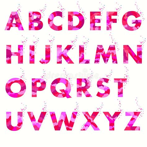 Alphabet Isolated Vector Alphabet Flat Style Vector Pink Color Stock