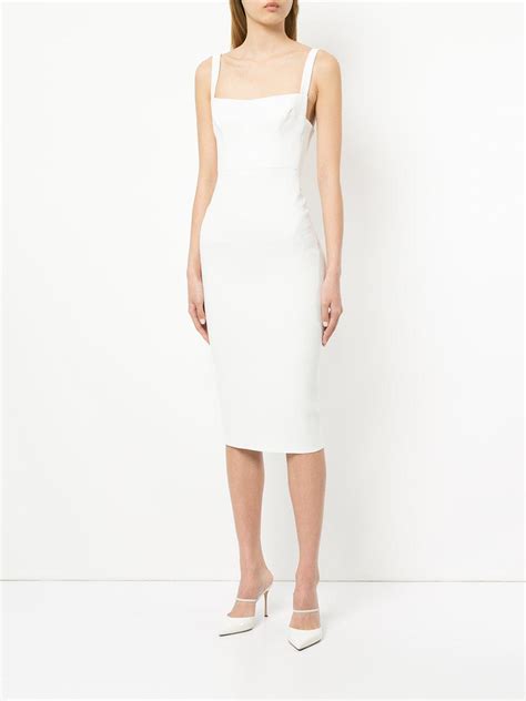Alex Perry Synthetic Victoria Midi Dress In White Lyst