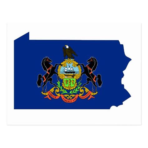 Pennsylvania Flag Map Postcard Zazzle