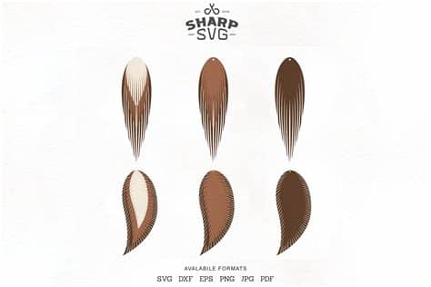 Almost files can be used for commercial. Feather Earring SVG - Stacked Leather Earrings SVG By ...