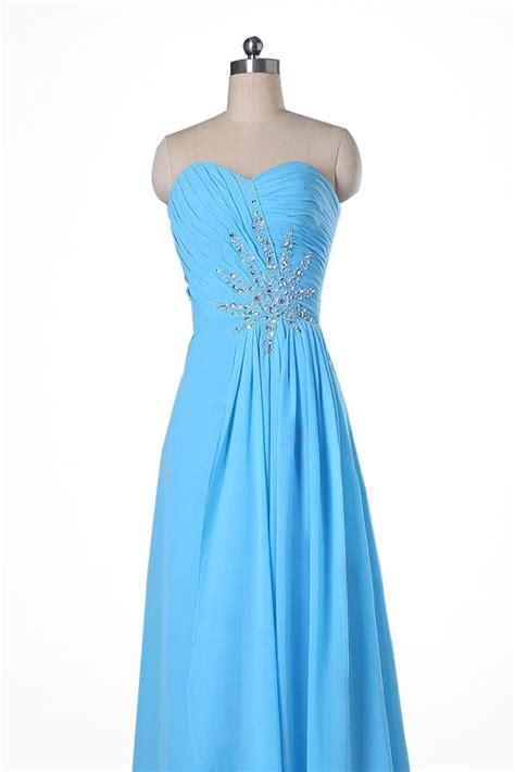 Strapless Sweetheart Ruched Beaded Floor Length Prom Dress Evening