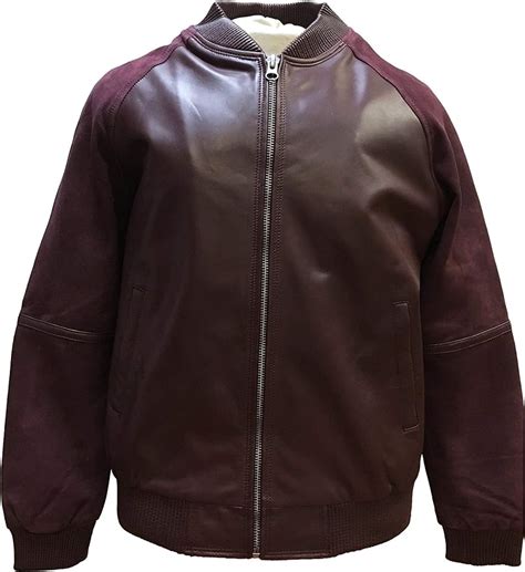 Men Real Leather Varsity Jacket With Suede Sleeves Bomber Baseball