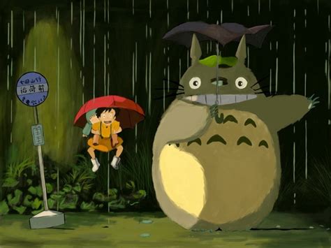 My Neighbor Totoro Rain Art 32x24 Print Poster